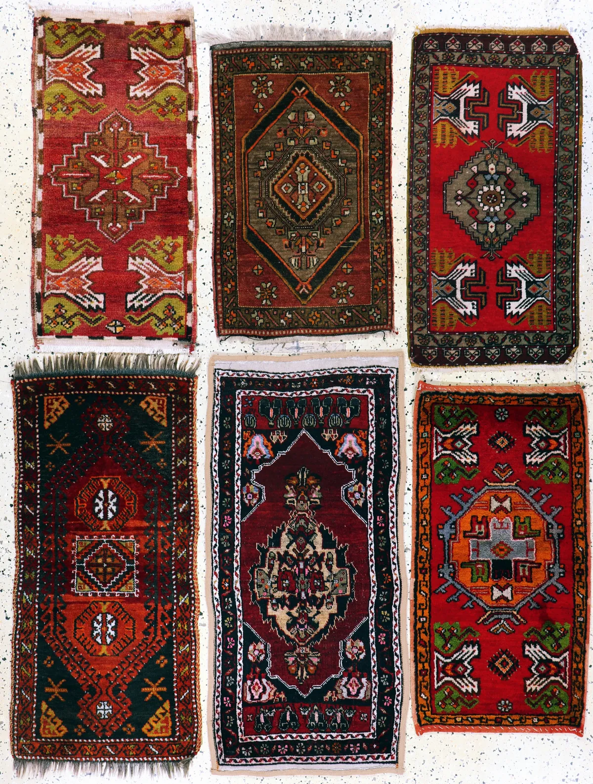 6 lots Yastik, Turkey, early 20th century, wool on wool, approx. 100 x 50 cm, EHZ: 2-3