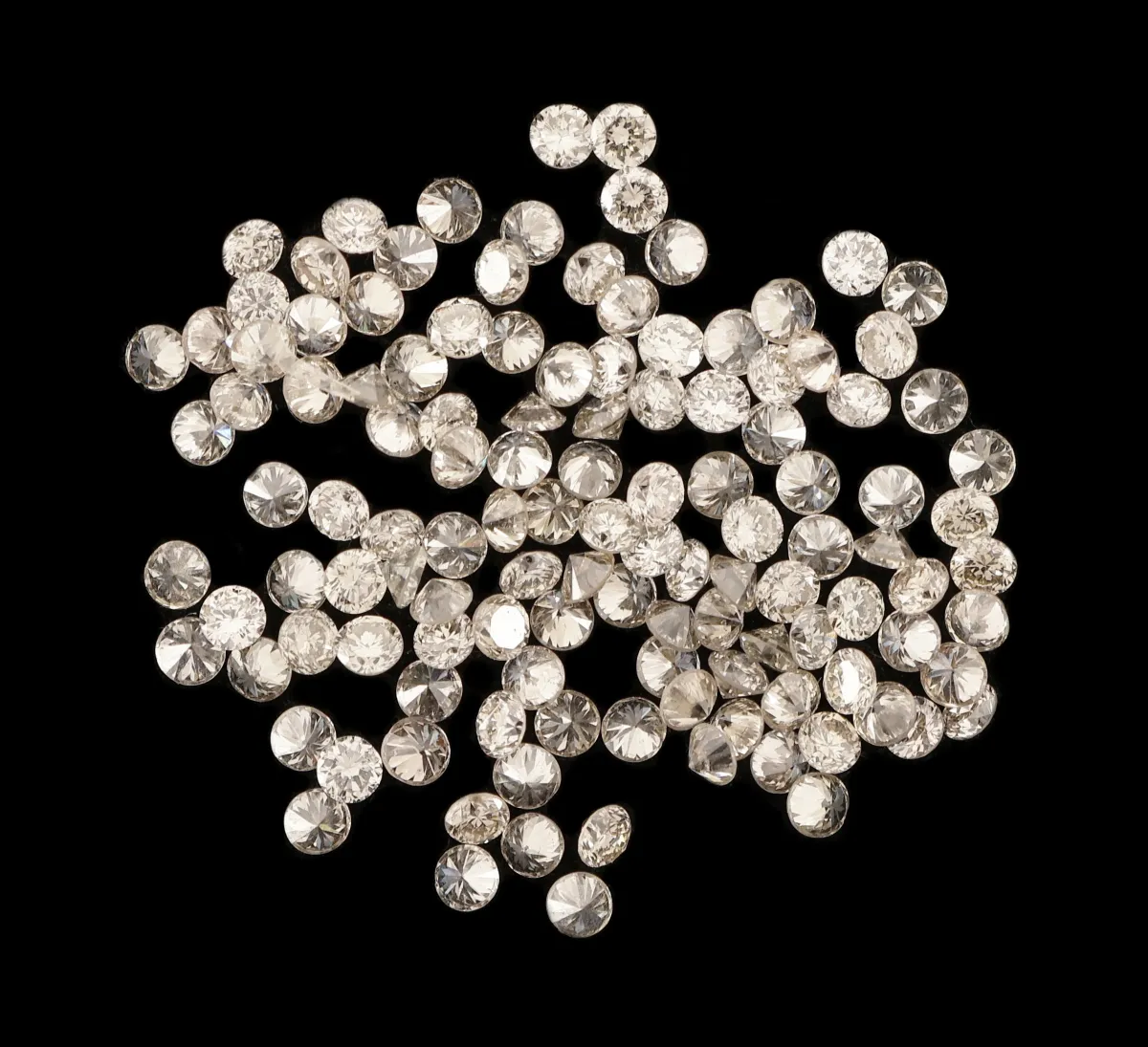 Sada volných briliantů, celkem cca 1,00 ct bílý/vs-si, rozměr cca 1,21 - 1,24 mm, kalibrované