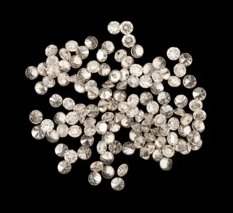 Partij losse briljanten, totaal ca. 1,00 ct wit/vs-si, afm. ca. 1,21 - 1,24 mm, gekalibreerd
