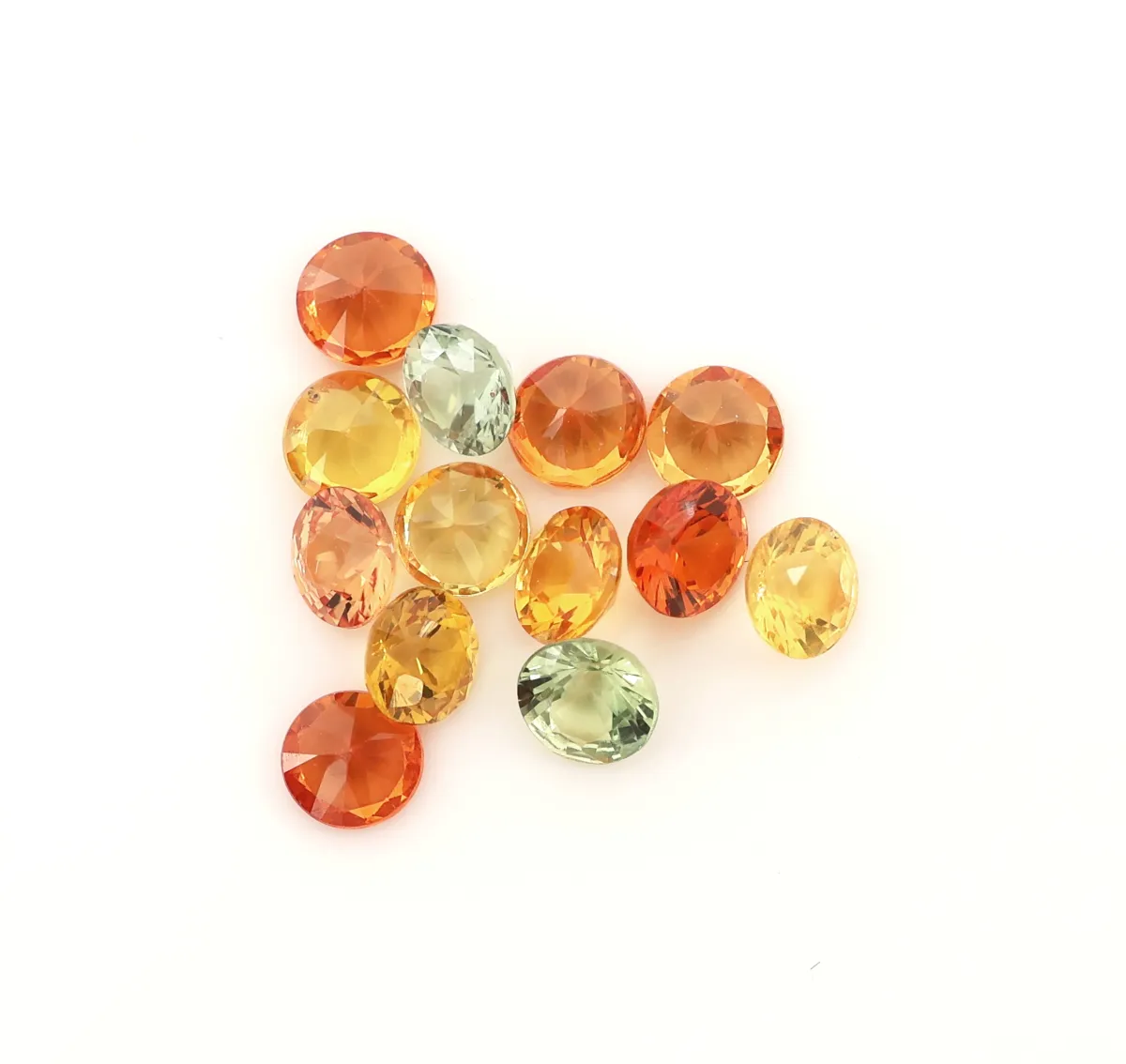 Lot 13 lose Saphire, zus. ca. 1.22 ct, rundfacett., versch. Farben Schätzpreis: 280, -