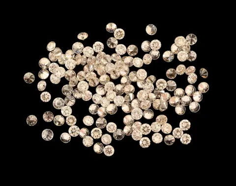 Lot de brillants lâches total env. 1,00 ct blanc-lég. teinté blanc/vs-si, D. env. 1,15-1,19 mm