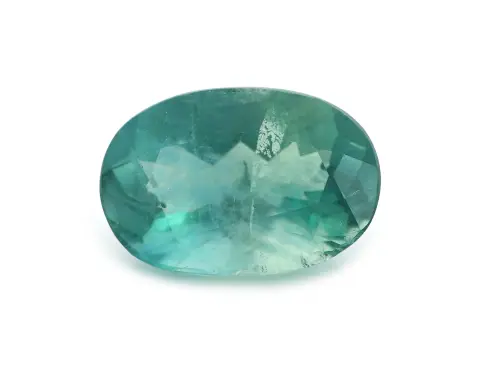 Fluorite lâche, env. 4,02 ct, facetté ovale, bleu-vert, prix estimé : 150, - EUR
