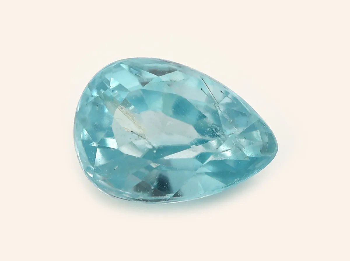 Zircon lâche, env. 1,16 ct, taille poire, bleu clair