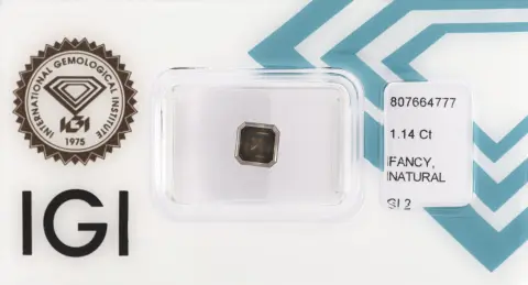 Diamant non serti, 1,14 ct Natural Fancy Deep Greenish Grayish Yellow/si2, Square Emerald