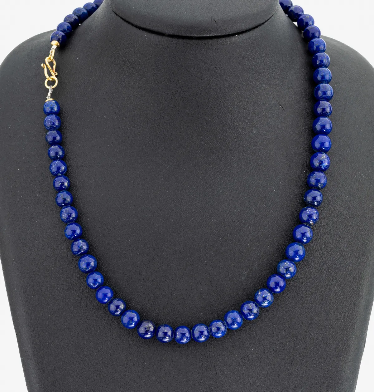 Lapis lazuli collier, lapis lazuli kralen in verloop, diameter ca. 7,3-8,4 mm, S-sluiting