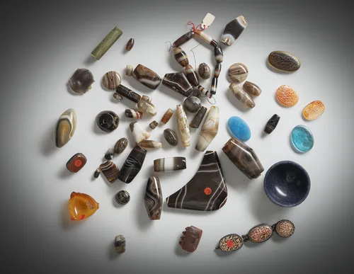 Collection de perles en pierre