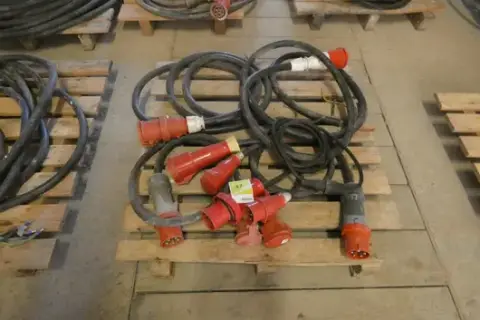 Lot of CEE power extension cables and plugs