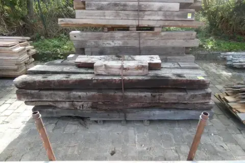 Lot of wooden beams