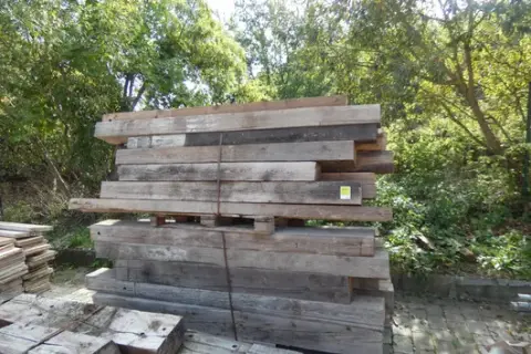 Lot of old wooden beams