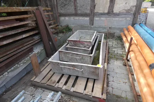 Lot de bacs à mortier en acier, galvanisés