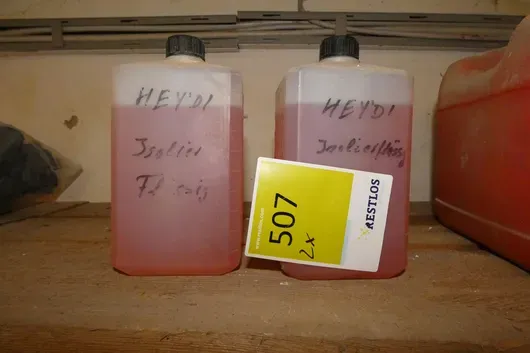 2 cans HEYDI - insulating liquid, hand-labeled