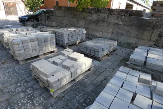 Partij straatstenen