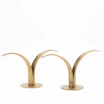 IVAR ÅHLENIUS BJÖRK. Candlestick 'Liljan' in brass, Ystad Metall, Sweden, 20th century (2).