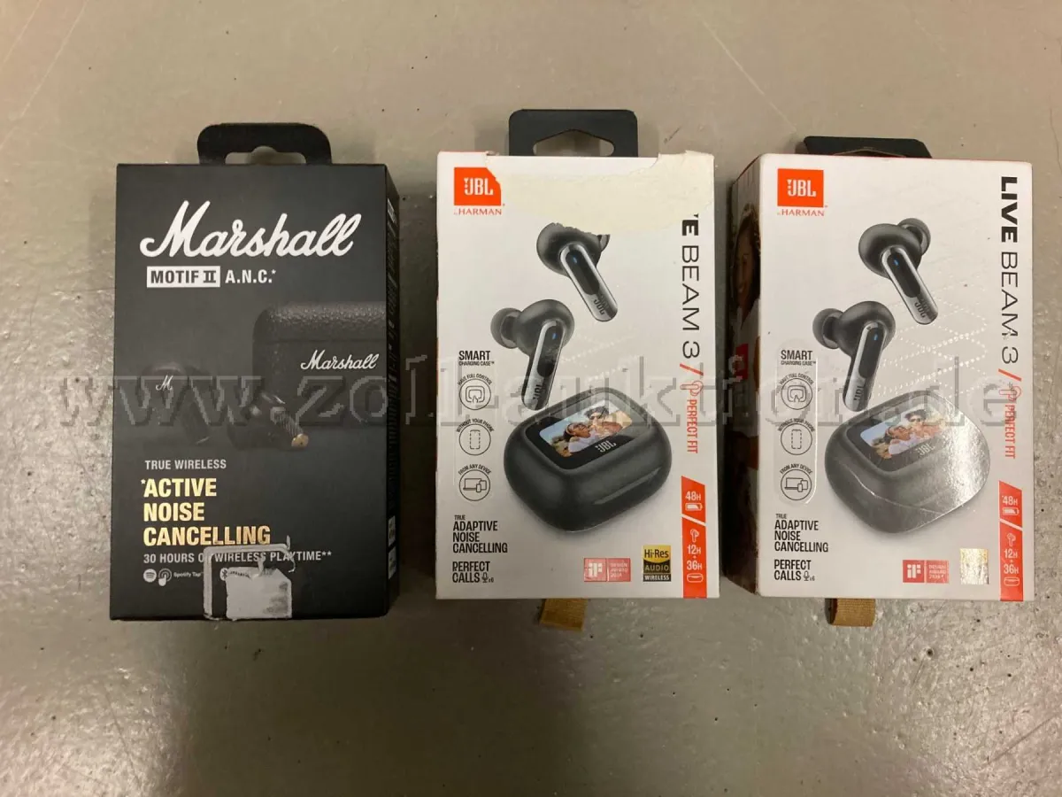 3 пары Bluetooth наушников-вкладышей Marshall (1 пара) и JBL (2 пары)