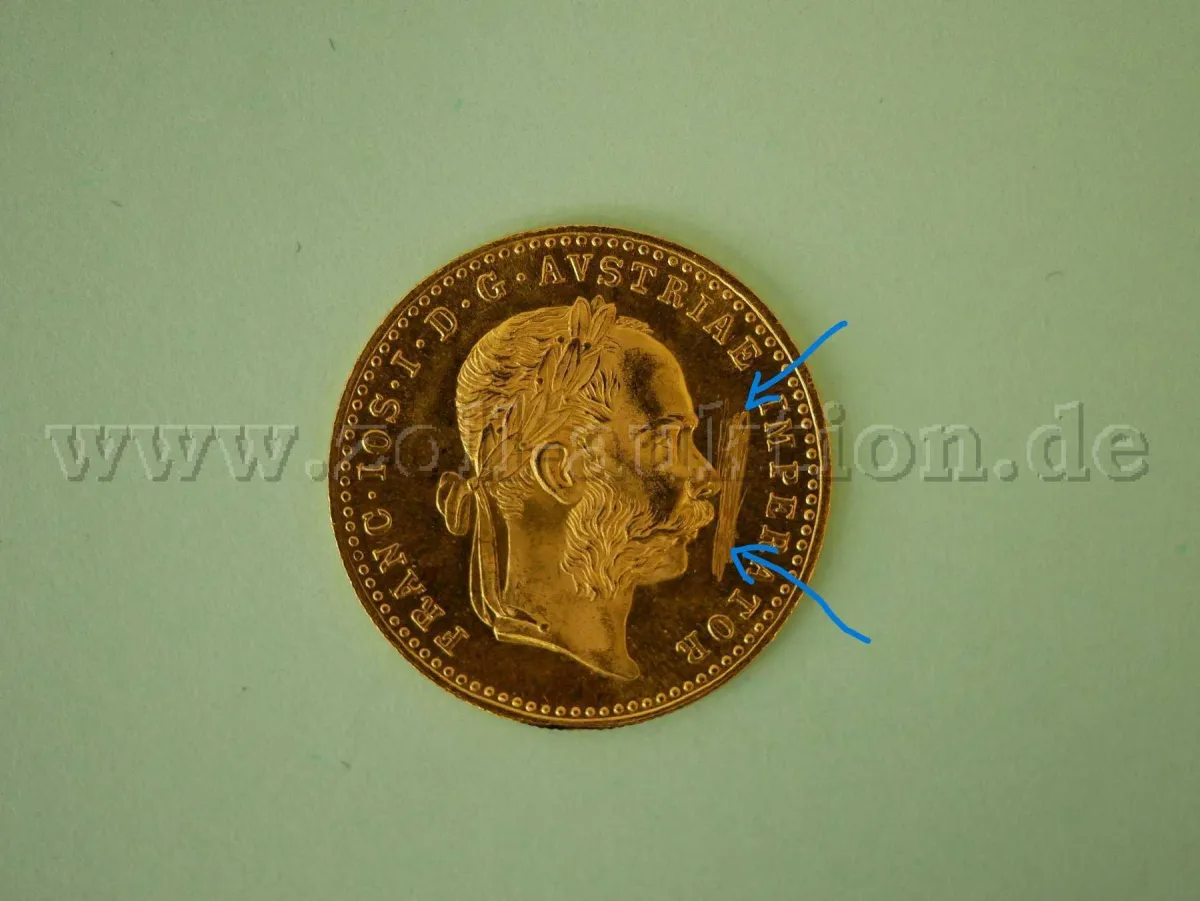 1 pièce d'or 1 ducat, Autriche, or 986/-, réimpression, env. 3,49 g