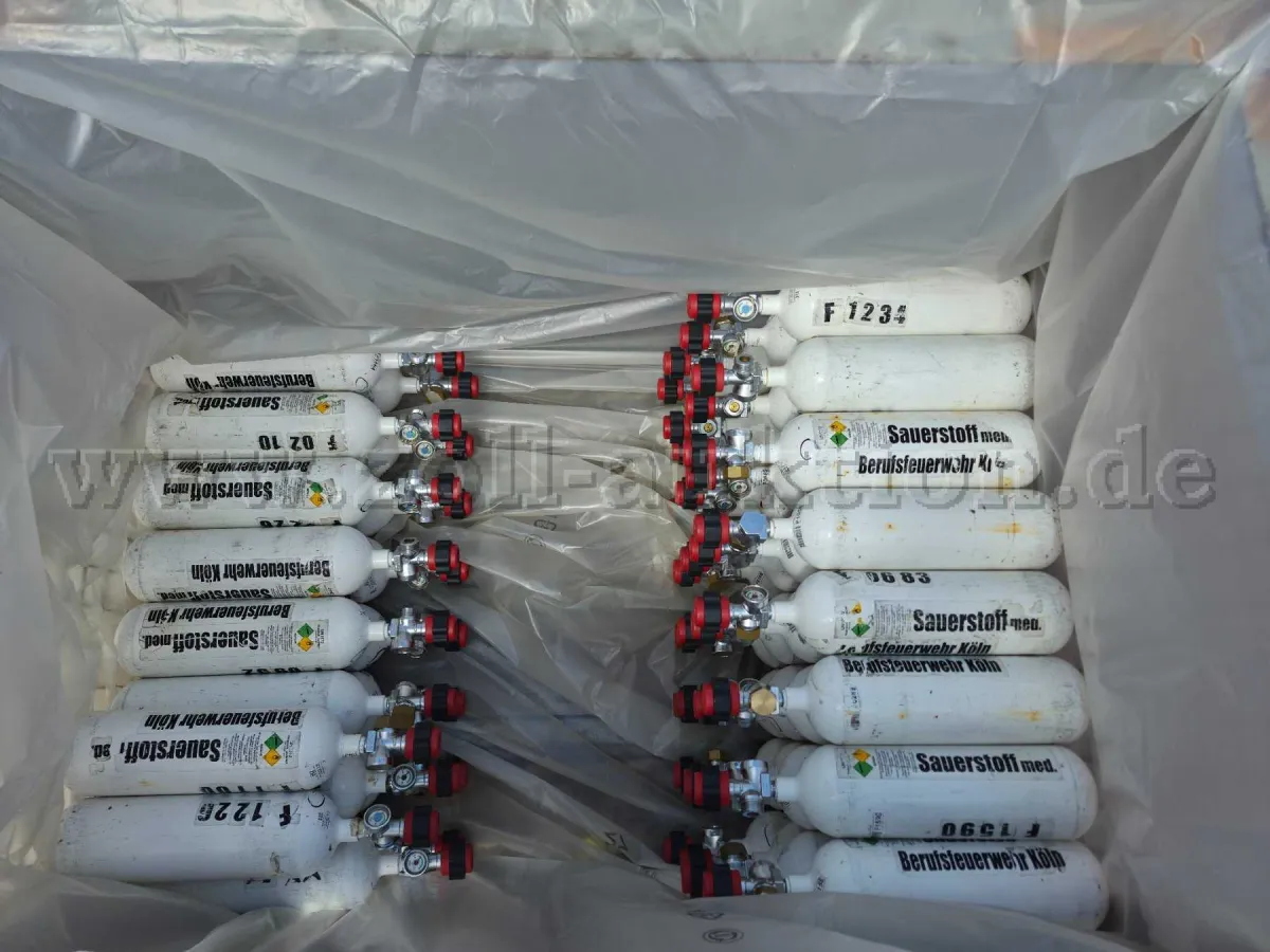 100 bouteilles d'air comprimé O² pour oxygène médical en acier 2,0 litres 200 bars