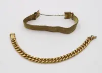 2 zlaté náramky, pravděpodobně doublé, d 19,5 cm