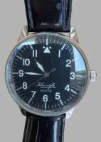 Montre-bracelet quartz "Kienzle" Aviator, bracelet en cuir, fermoir manquant, bon état