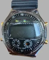 Vintage potápěčské hodinky Shye Digital Chronograph Day Date Alarm Solar Powered, originální gumový řemínek, velmi dobrý stav