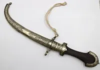 Moroccan Koummya, traditional North African curved dagger, approx. L-39.5cm