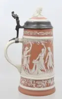 Pivní korbel, Léto ze série „Čtyři roční období“ od Villeroy & Boch Mettlach, č. 3936/10000, cca v. 26 cm