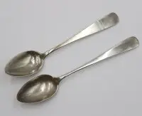 2x různé kávové lžičky kolem roku 1900, stříbro, celkem 20,5 g, d. 13,8 cm