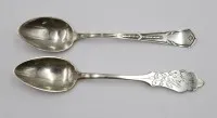 2x div. 800er Silber-Kaffeelöffel, zus. 28gr., L-14cm