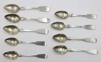 9x various coffee spoons, 12 lot and 800 silver, older, partly decorative monogram, spatula shape, total 132.2 g, signs of age