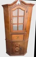 Barocker Echschrank, Schublade mit intarsierter Windrose, H-ca. 170 cm, B-ca. 80 cm, gr. Kugelfüsse lose anbei, in gutem Zustand, mit Geheimfach unter Schublade