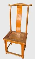 heller Hartholz Stuhl (Joch Stuhl), China, wohl Ende 19.Jhd.? H-ca. 120 cm, Sitzhöhe 50 cm, Sitzfläche ca. 40x50 cm
