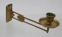 Svícník na klavír, kolem 1920, mosaz, stopy opotřebení, D-19cm V-8,5cm