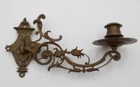 Klavierleuchter um 1900, wohl Messing bronziert, L-25cm H-13,5cm