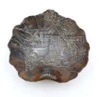 Relief bowl, Japan, probably around 1900, copper. approx. H-2.5cm D-10.2cm