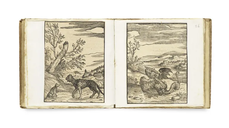 Giovanni Mario Verdizotti – Kolekcja 86 (z 101 wydanych) drzeworytów z „Cento favole morali”, XVI w.