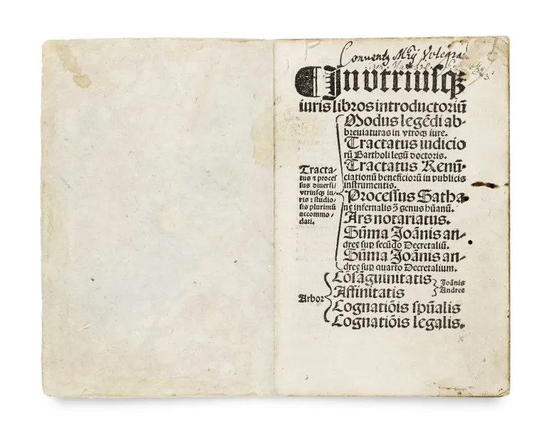 Bartolus de - Andreae, Johannes (d'Andrea, Giovanni) Saxoferratus – In utriusque iuris libros introductorium