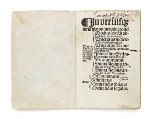 Bartolus de - Andreae, Johannes (d'Andrea, Giovanni) Saxoferratus – In utriusque iuris libros introductorium