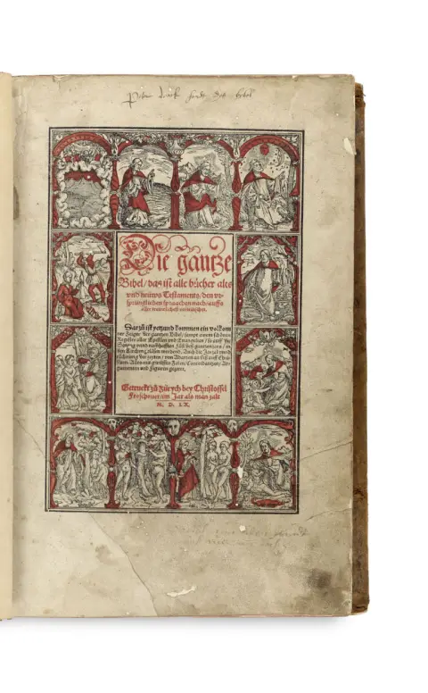 Die gantze Bibel, das ist alle Bücher alts und neuws Testaments, den ursprünglichen Spraachen nach, auffs aller treuwlichest verteutschet