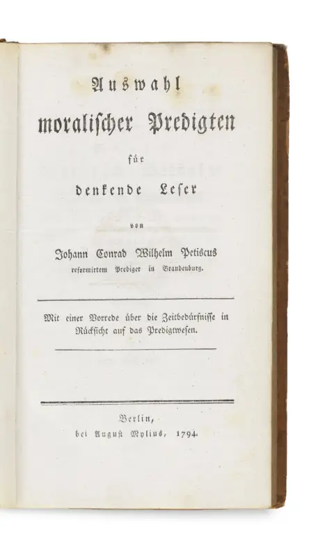 Johann Conrad Wilhelm Petiscus – Choix de sermons moraux pour lecteurs réfléchis
