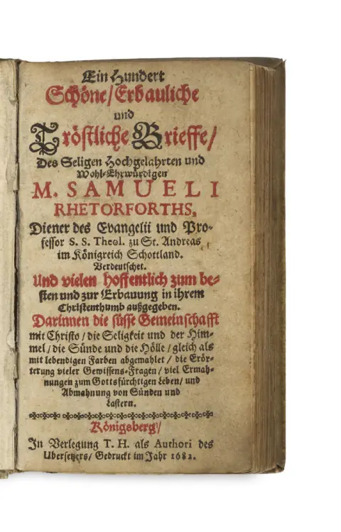 Samuel Rutherford – Cent belles lettres édifiantes et consolantes ... traduites en allemand