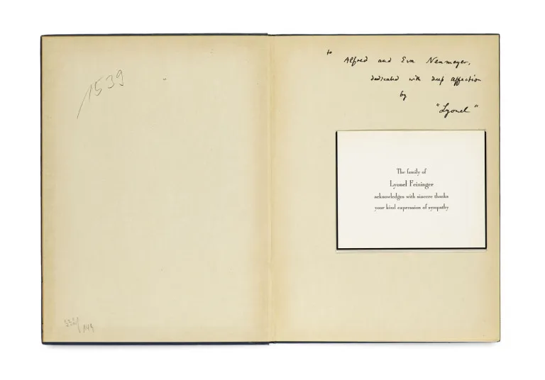 Lyonel Feininger – Eigenhändige Widmung mit Unterschrift "Lyonel" für Alfred und Eva Neumeyer