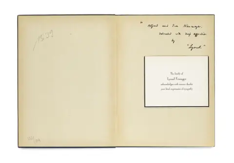 Lyonel Feininger – Dédicace autographe avec signature "Lyonel" pour Alfred et Eva Neumeyer