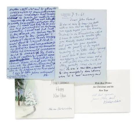 Oskar Kokoschka – Collection de 2 lettres autographes signées de l'artiste (1886-1980), notamment au sujet de l'attentat contre J.F.…