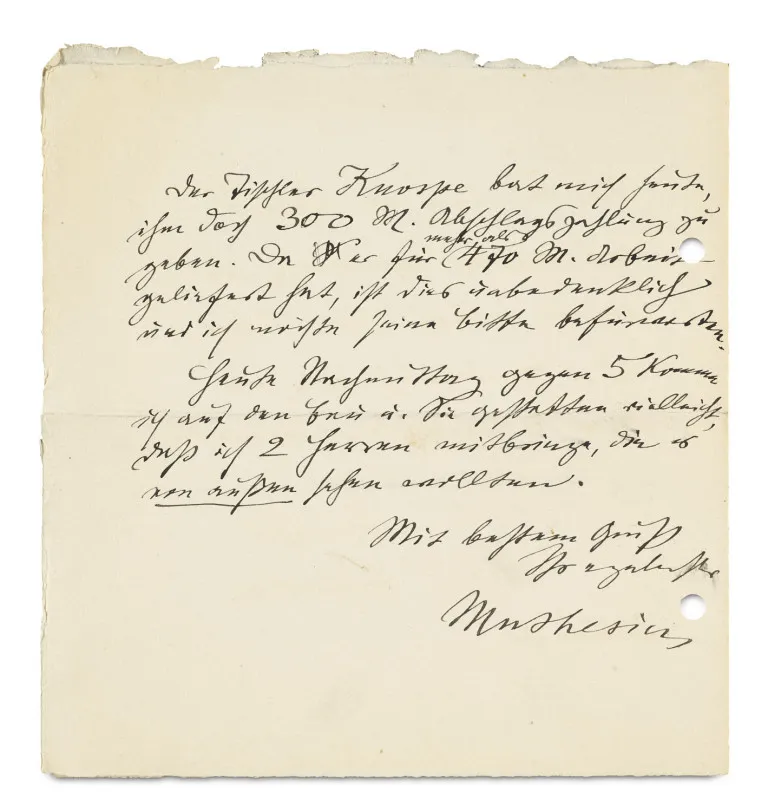 Hermann Muthesius – 2 eigenhändige Schreiben mit Unterschrift des deutschen Architekten (1861-1927) an Hermann von Seefeld in Berlin