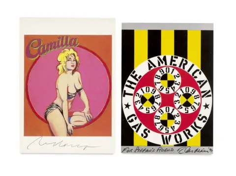 Collection de 5 cartes postales Pop Art signées