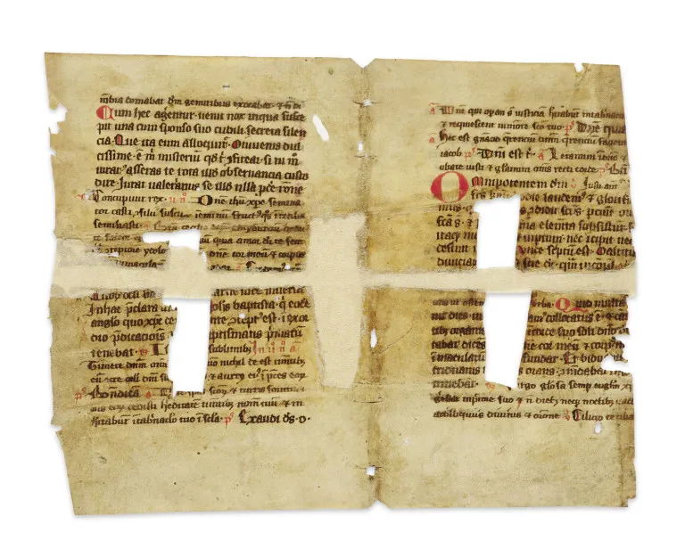 Fragment d'un bréviaire latin avec des textes de la légende de sainte Cécile et une homélie de Bède