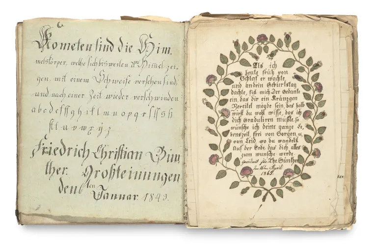 Cahier d'écriture pour Friedrich Günther