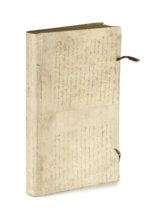 Livre blanc avec env. 230 feuillets vierges en vélin bleu clair, env. 1780 - 1820
