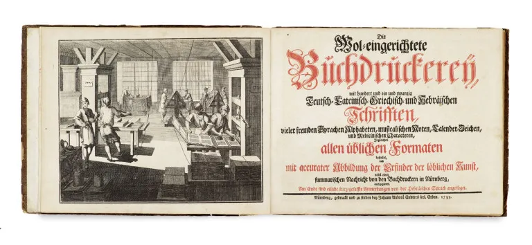 Johann Heinrich Gottfried Ernesti – Die Wol-eingerichtete Buchdruckerey, mit hundert und ein und zwanzig Teutsch-Lateinisch-Griechisch-…