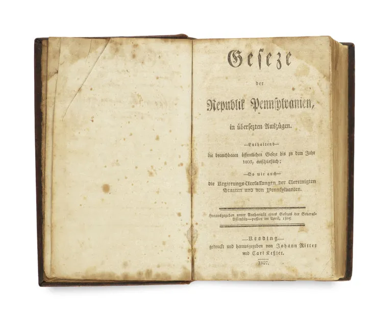 Lois de la République de Pennsylvanie, en extraits traduits