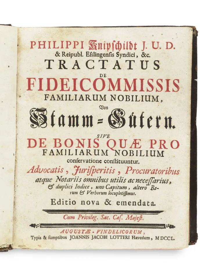 Philipp Knipschildt – Tractatus de Fideicommissis familiarum nobilium